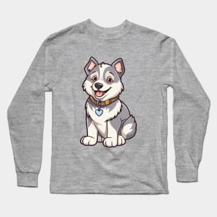 Cartoon Cute Kawaii Husky Long Sleeve T-Shirt